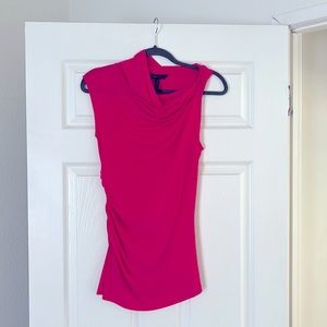 BCBGMaxAzria Fuschia Bodycon Asymmetrical Neck Dress